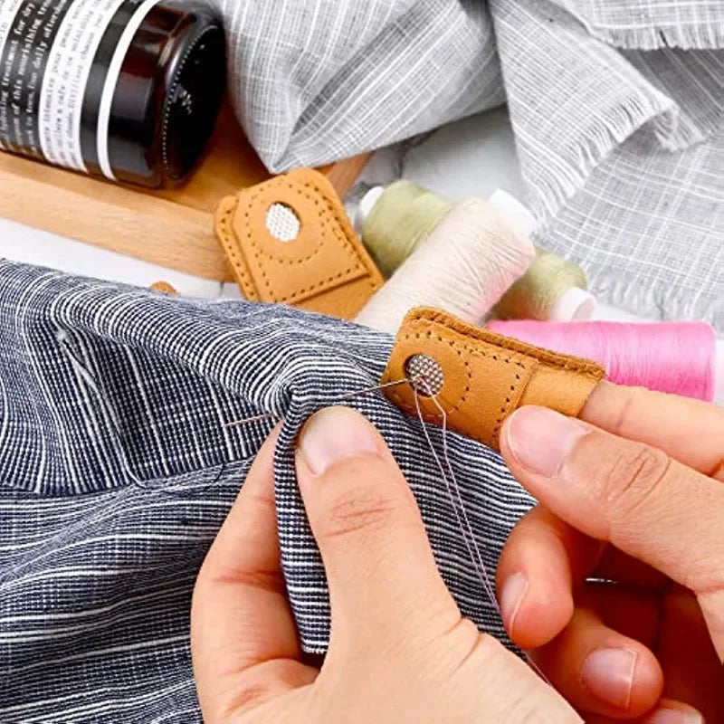 Lot de 2 Dés à Coudre en Cuir