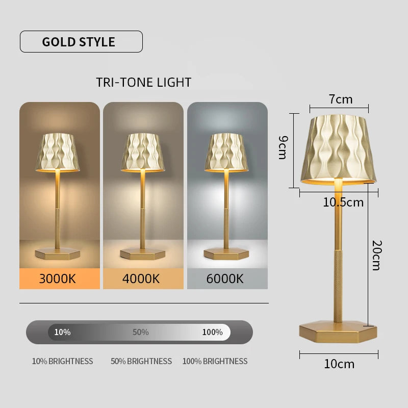 Lampe de Table LED Tactile – 3 Couleurs