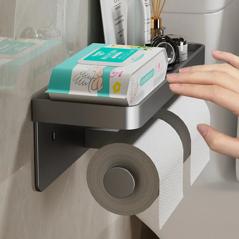 Porte-Papier Toilette avec Etagère de Rangement Intégrée