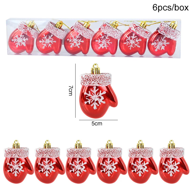 Lot de 6 Suspensions Bonbons de Noël