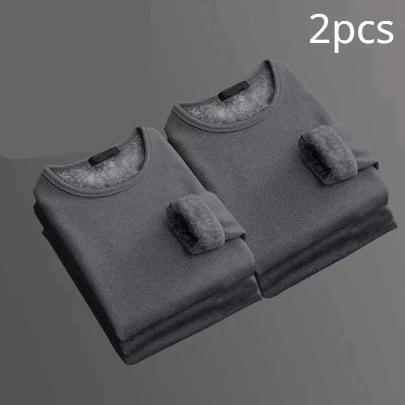 Pack of 2 Long-Sleeved Thermal T-shirts Fleece Lined - Men