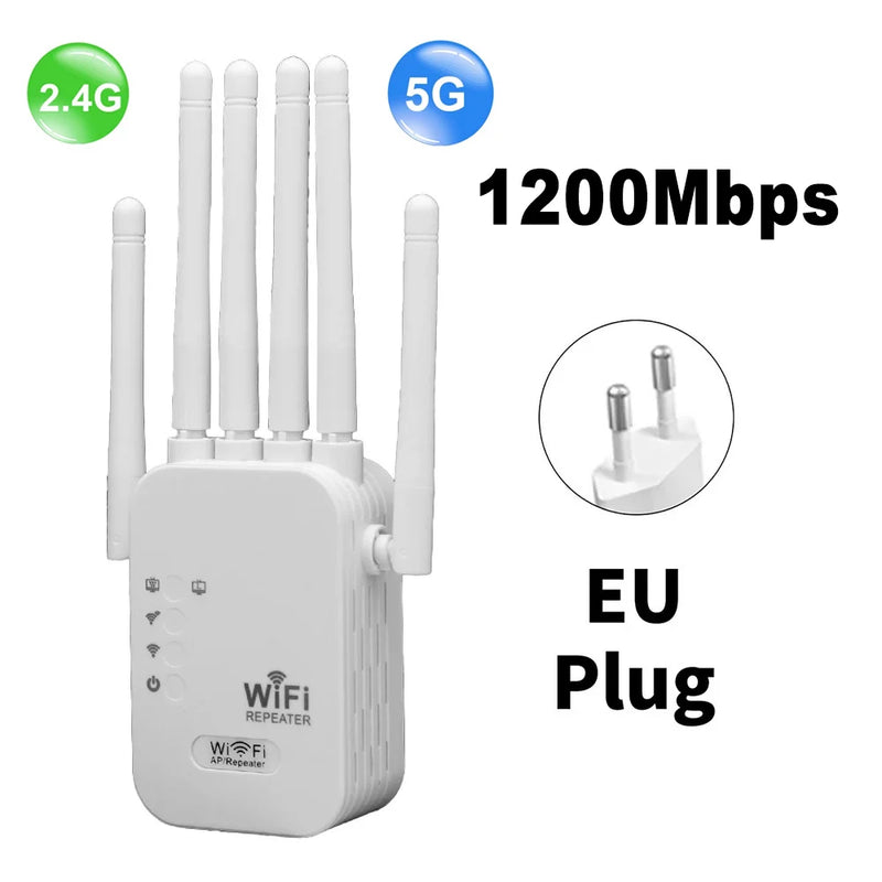 Répéteur WiFi Sans Fil 1200Mbps - Booster de Signal WiFi 2.4G 5G