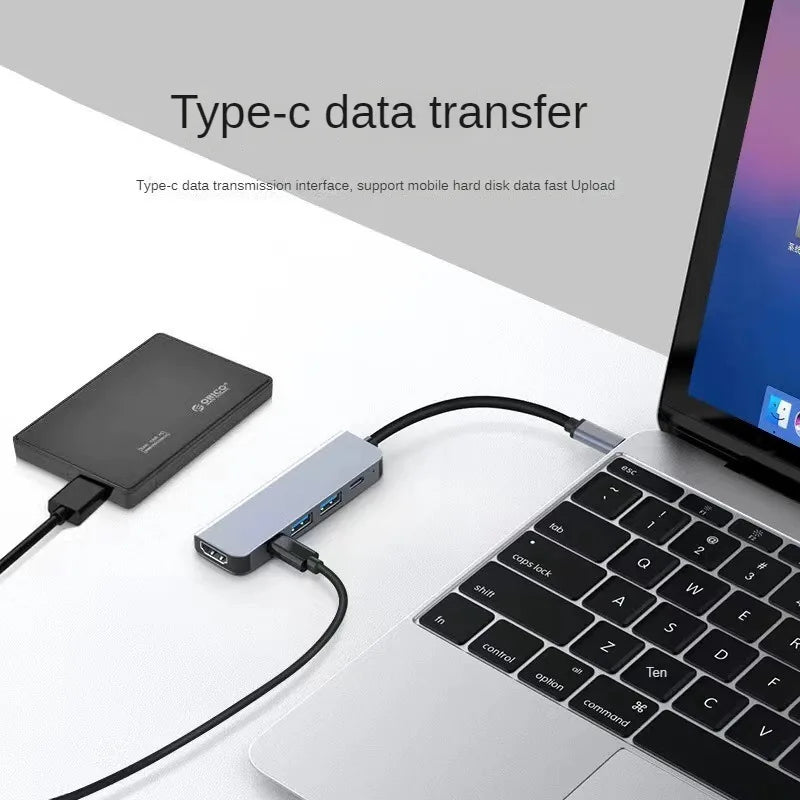 Hub USB-C Multiports avec HDMI 4K et Charge PD – Adaptateur USB 3.0 pour PC, MacBook et Tablette