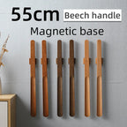 Chausse-pied à long manche en bois naturel & support magnétique