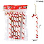 Lot de 6 Suspensions Bonbons de Noël