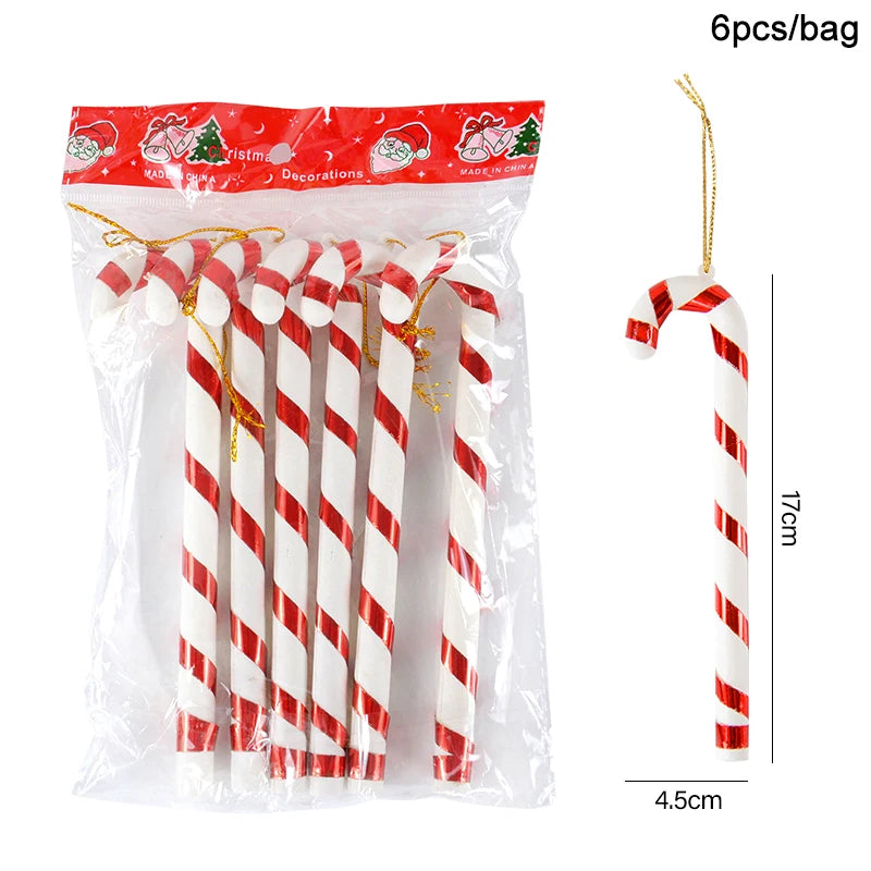 Lot de 6 Suspensions Bonbons de Noël