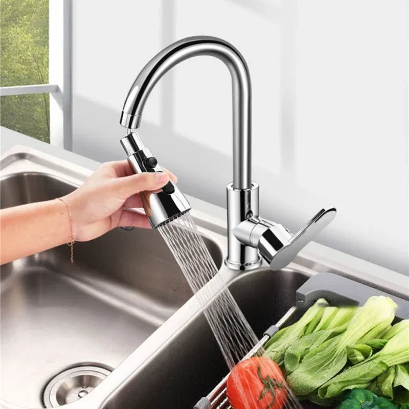 Aérateur de Robinet de Cuisine Universelle 3-en-1 – Orientable à 360°, 3 Modes de Jet & Rinçage Puissant