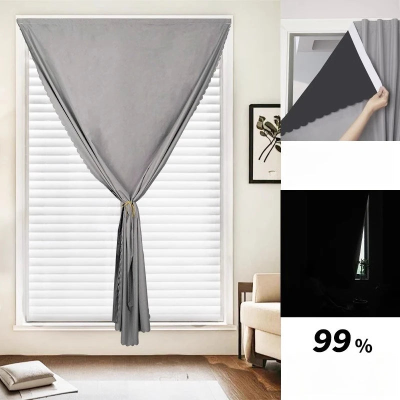 Rideau Occultant Thermique Sans Perçage – 100% Opaque