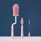 Ensemble de brosses en silicone pour nettoyage verre, biberons et paille