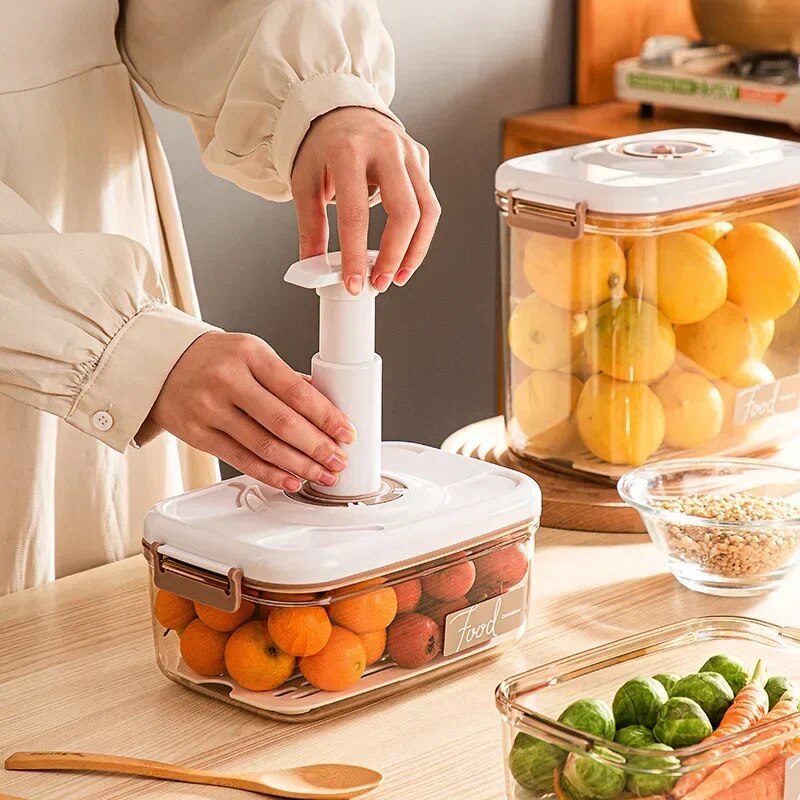 Boîte de conservation sous vide avec date - Pompe OFFERTE