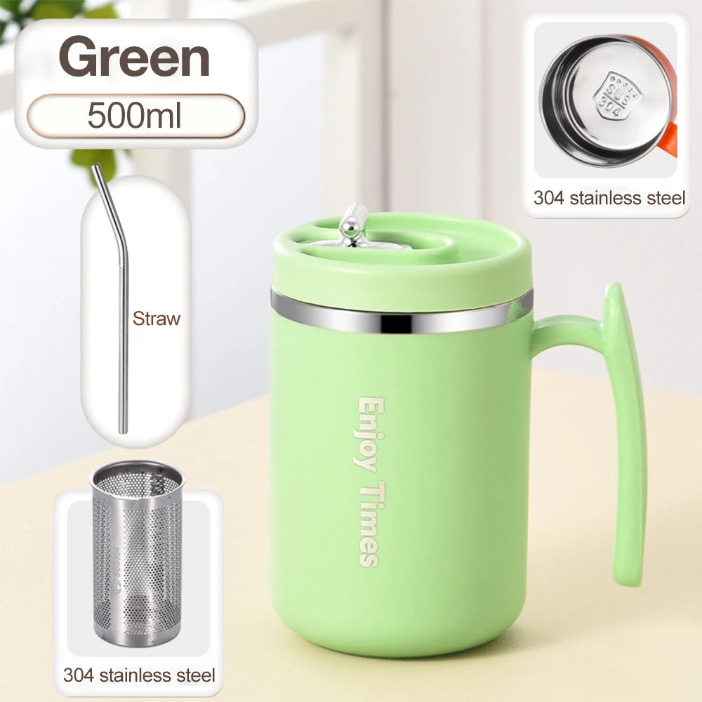 Tasse Isotherme Portable à Thé avec Filtre en Acier + Paille OFFERTE