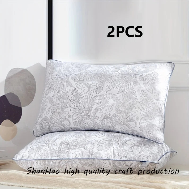 Lot de 2 Oreillers d'Hôtel de Luxe à Motifs