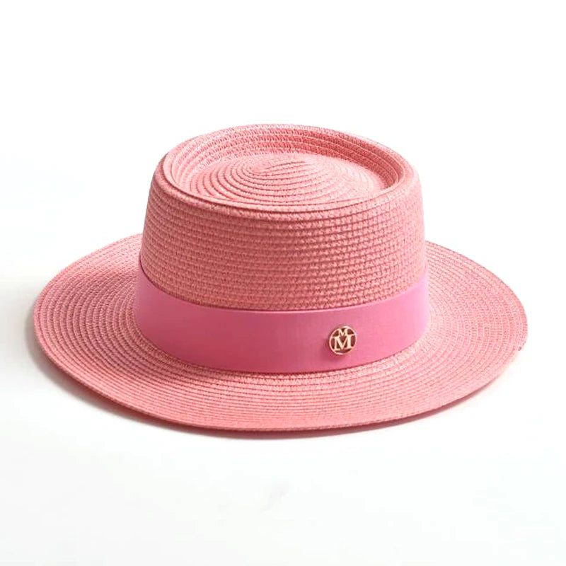 Chapeau de Paille Coloré à Ruban - 17 Couleurs