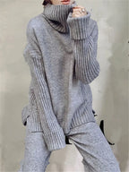 Ensemble 2PC Pull col roulé et pantalon ample tricoté - Collection Automne 2023