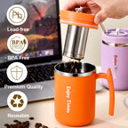 Tasse Isotherme Portable à Thé avec Filtre en Acier + Paille OFFERTE