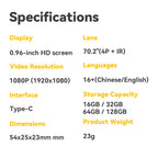 Mini Caméra Porte-Clés HD 1080P Discrète + carte 16GB OFFERTE