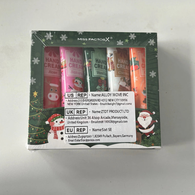 Lot de 5 Crèmes pour les mains hydratantes de Noël - Idée cadeau