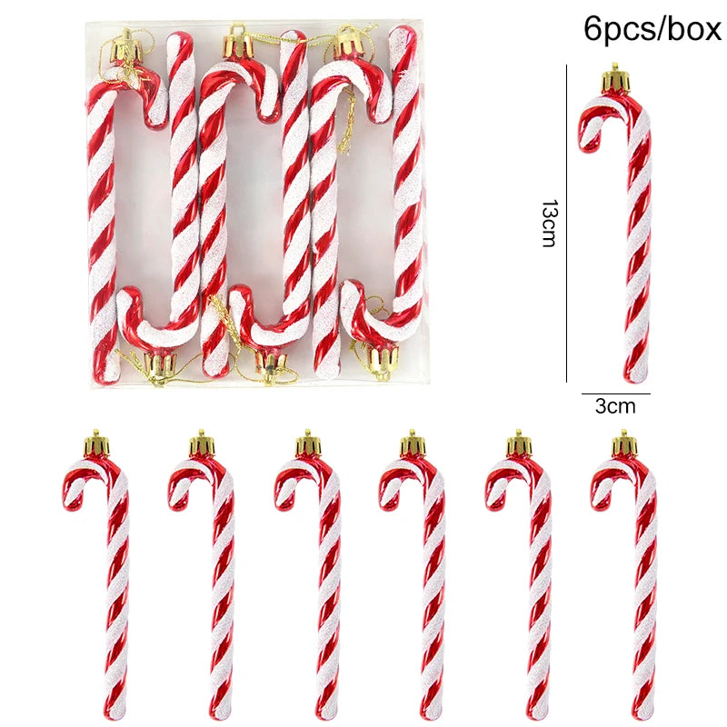Lot de 6 Suspensions Bonbons de Noël