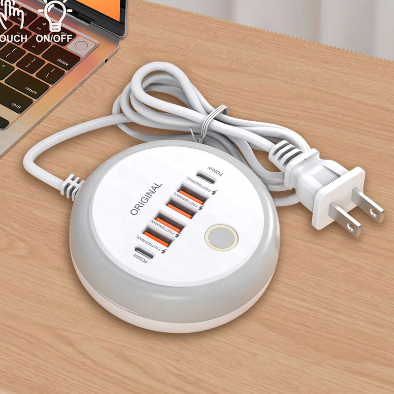 Station de Charge USB 6 Ports avec LED Tactile