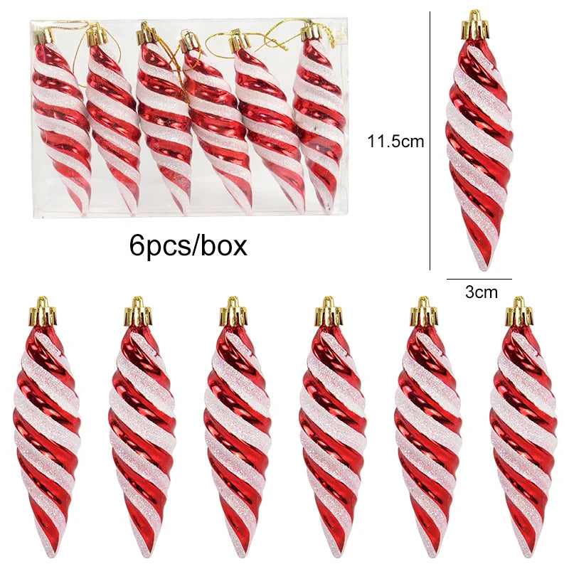 Lot de 6 Suspensions Bonbons de Noël