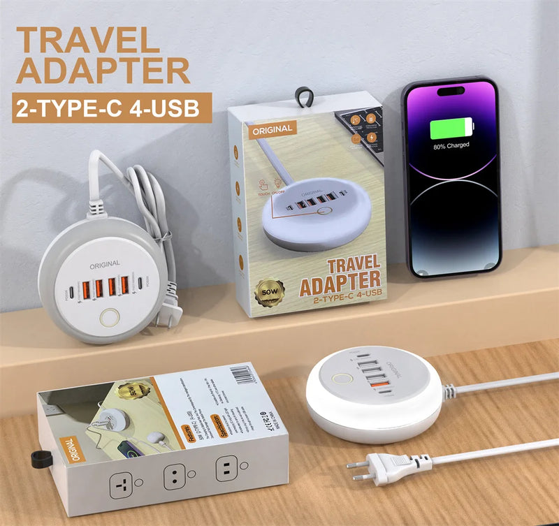 Station de Charge USB 6 Ports avec LED Tactile