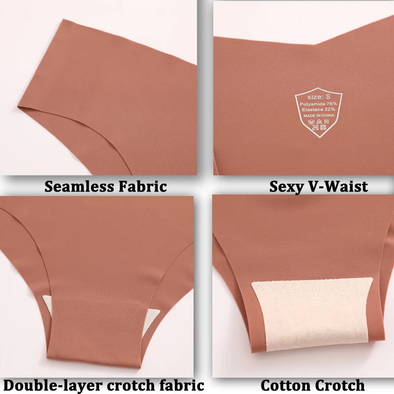 Lot de 4 Culottes Brésiliennes en soie glacée sans couture