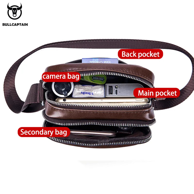 Sac à bandoulière en cuir de vachette pour hommes
