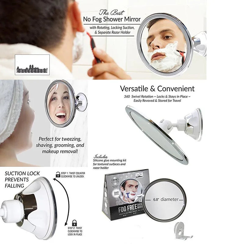Miroir de Maquillage Ventousable 360°