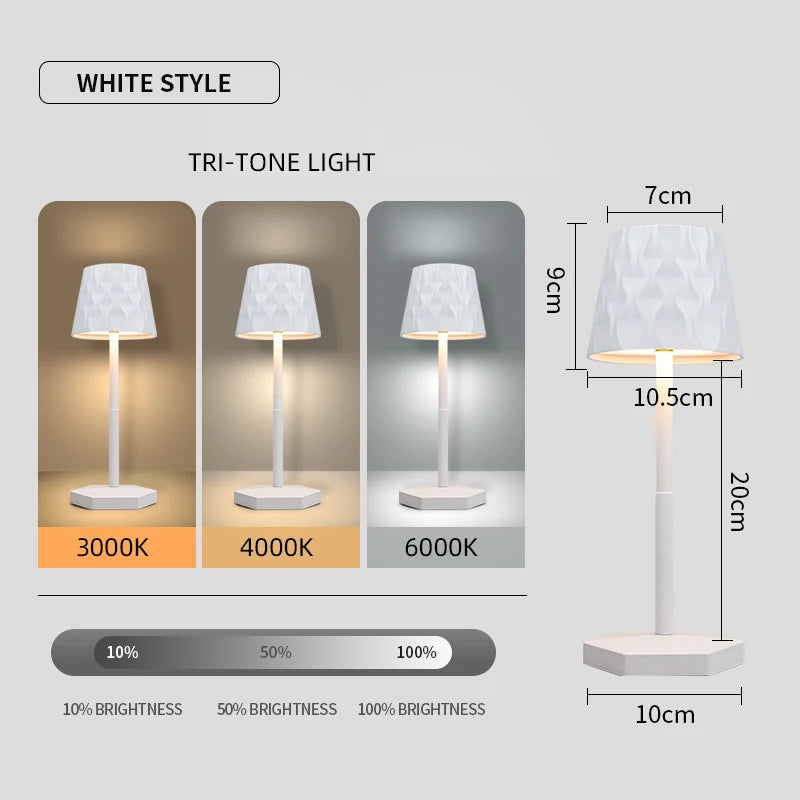 Lampe de Table LED Tactile – 3 Couleurs