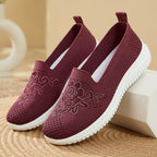 Baskets Slip-on en maille respirante Motif Surpiqûre Florale