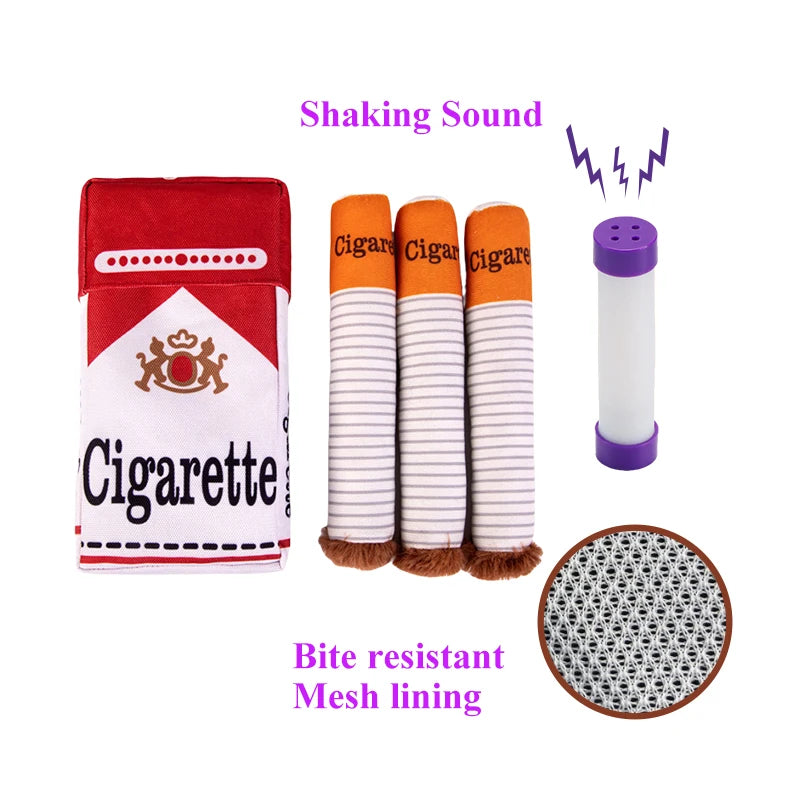 Jouet Interactif à Mâcher pour Chiens – Design Cigarette Humoristique et Peluche Douce