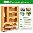Organisateur de cuisine 6 en 1 pour papiers et sacs alimentaires