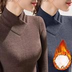 T-shirt Thermique Manches Longues à Col Montant Croisé - Doublure Polaire