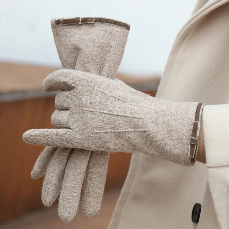 Gants en cachemire doublé fourrure doux et élégants