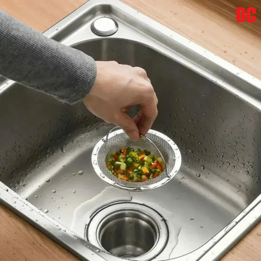 Filtre Panier Anti-obstruction pour Évier de Cuisine en Acier Inox