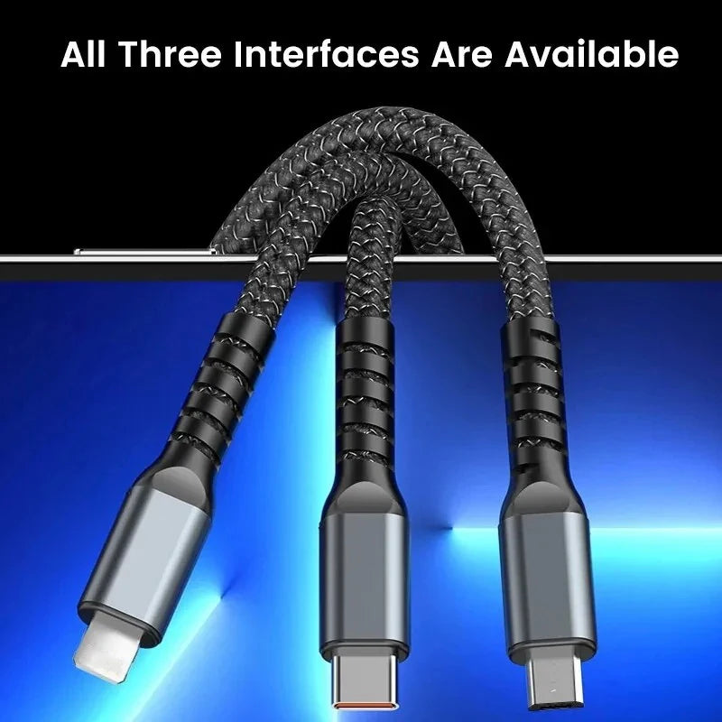 Chargeur USB Multi-Connectique 3 en 1 - 100W Haute Vitesse