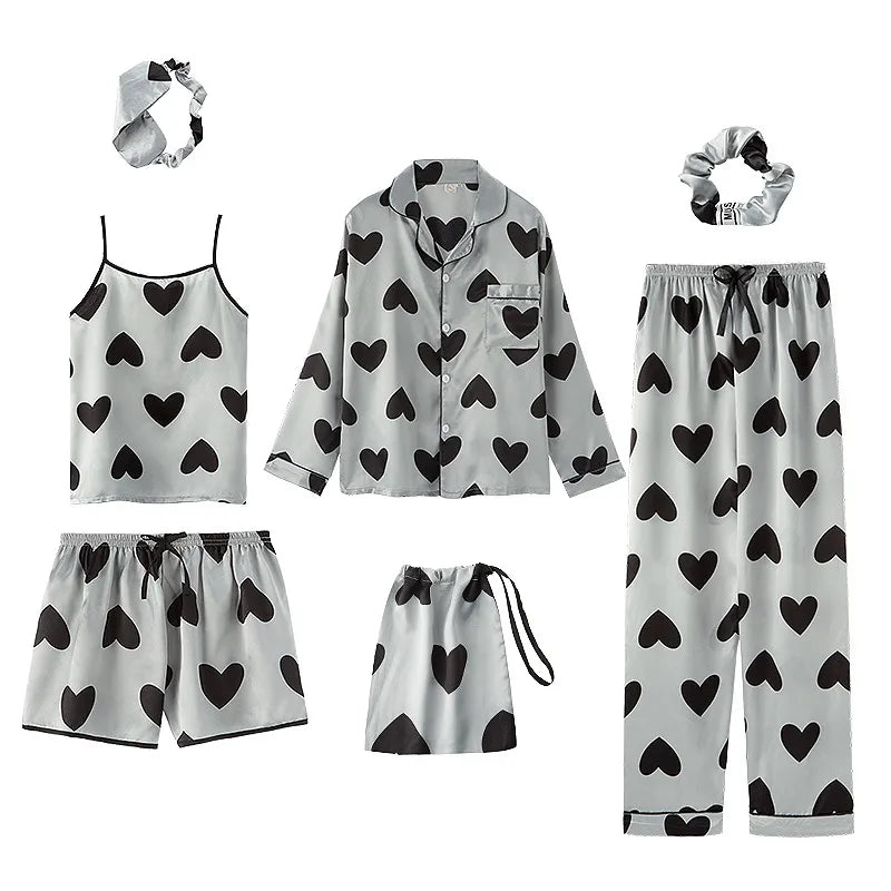 Cocooning Zzz - Ensemble de 7PCS de pyjama en Satin