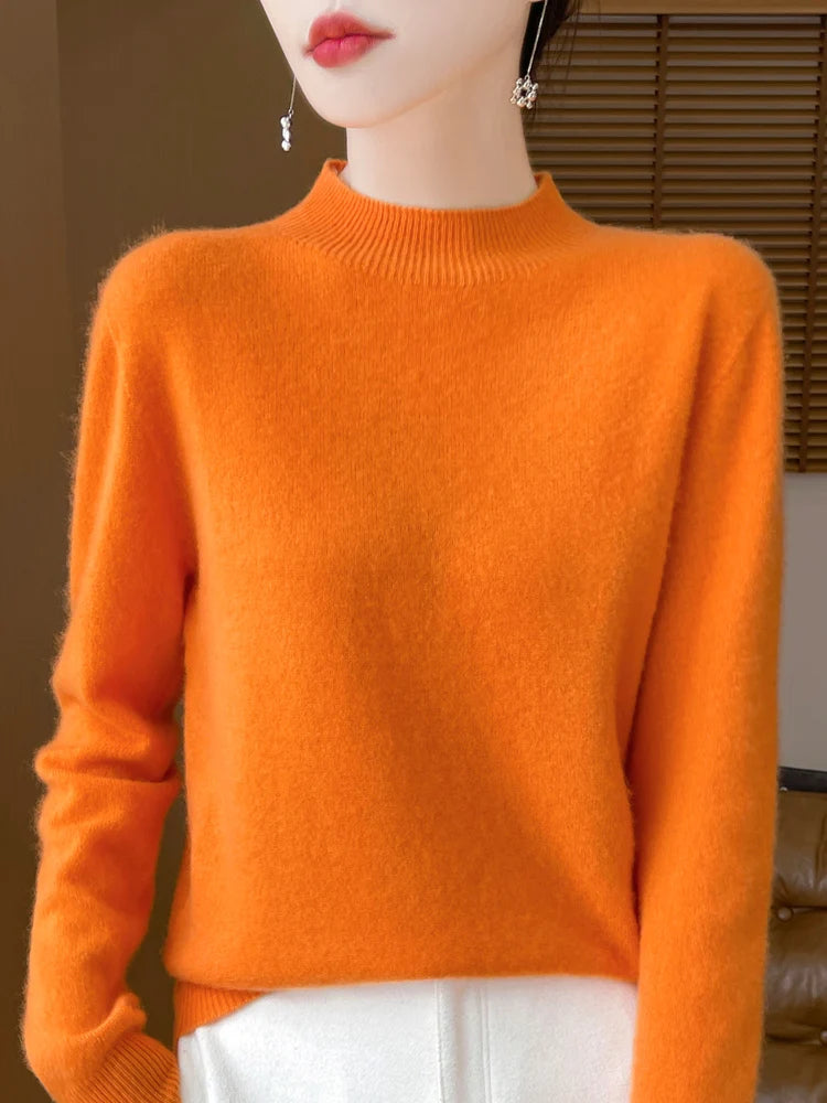 Pull à Col Cheminé 100% Laine Mérinos - 14 Couleurs