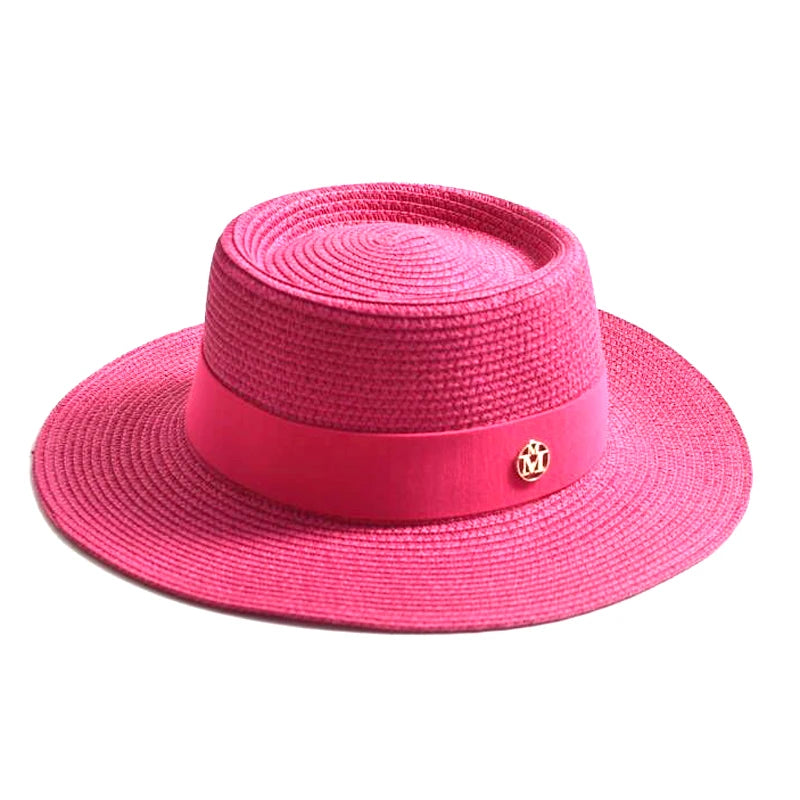 Chapeau de Paille Coloré à Ruban - 17 Couleurs