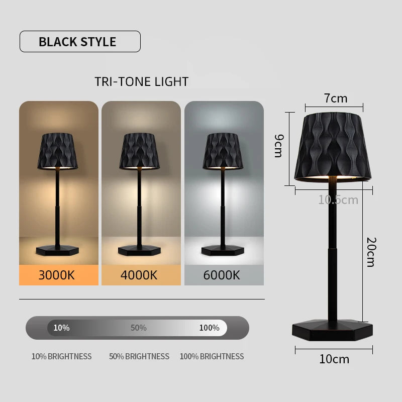 Lampe de Table LED Tactile – 3 Couleurs