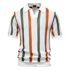 Polo Homme Respirant à Rayures Vintage