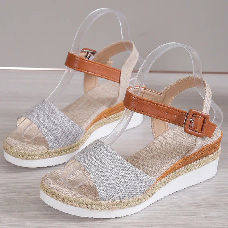 Sandales Confortables Peep-Toe à Bride Réglable