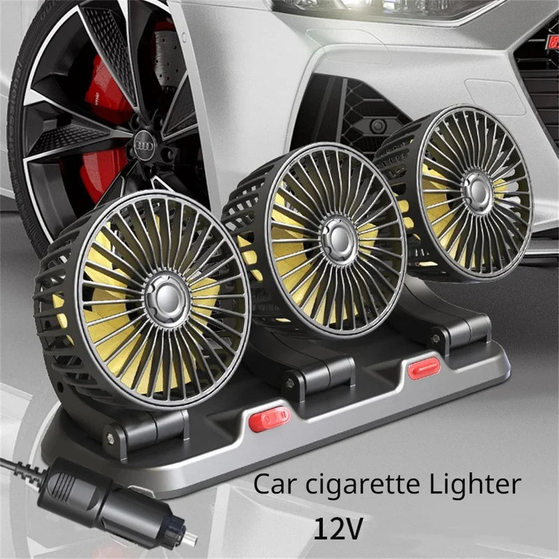 Ventilateur Voiture Silencieux 3 Têtes - USB