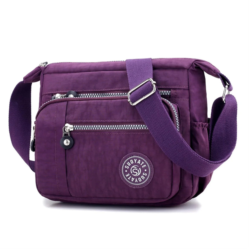 Sac Bandoulière Femme Nylon Imperméable Multi-Poches