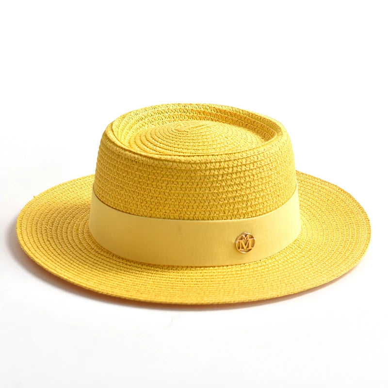 Chapeau de Paille Coloré à Ruban - 17 Couleurs