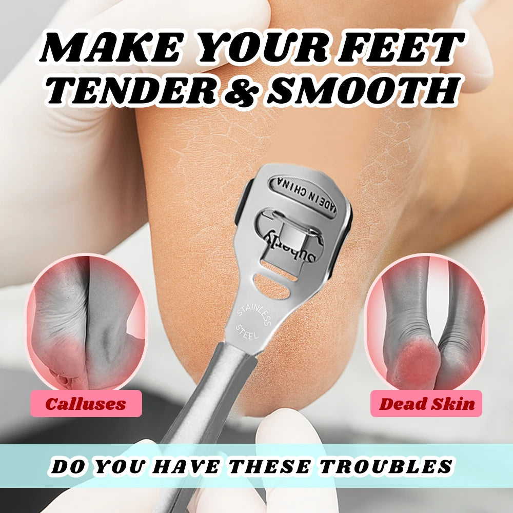 Kit Rasoir Coupe-Cors et Callosités pour Pieds – 10 Lames de Rechange OFFERTES