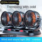 Ventilateur Voiture Silencieux 3 Têtes - USB