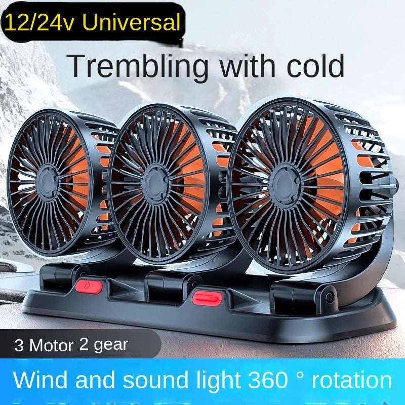 Ventilateur Voiture Silencieux 3 Têtes - USB