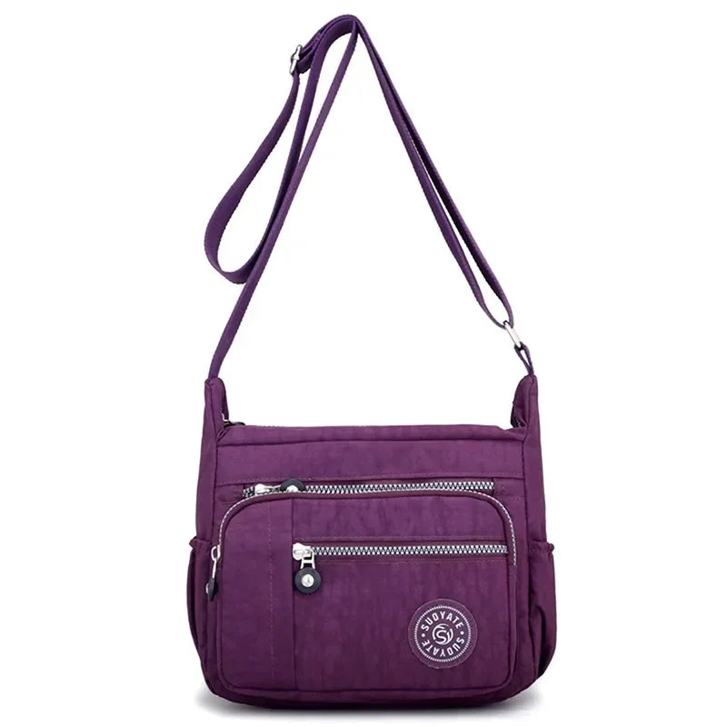 Sac Bandoulière Femme Nylon Imperméable Multi-Poches