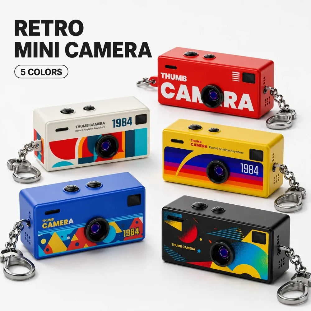 Mini Caméra Porte-Clés Rétro 1080P Écran 0,96″ Flash Intégré – Carte Mémoire Compatible